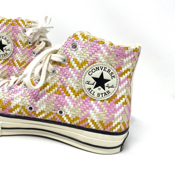Converse Chuck 70 Canvas Weave Egret Hig Casual Sneakers Womens Size 9.5 167989C - Picture 4 of 8